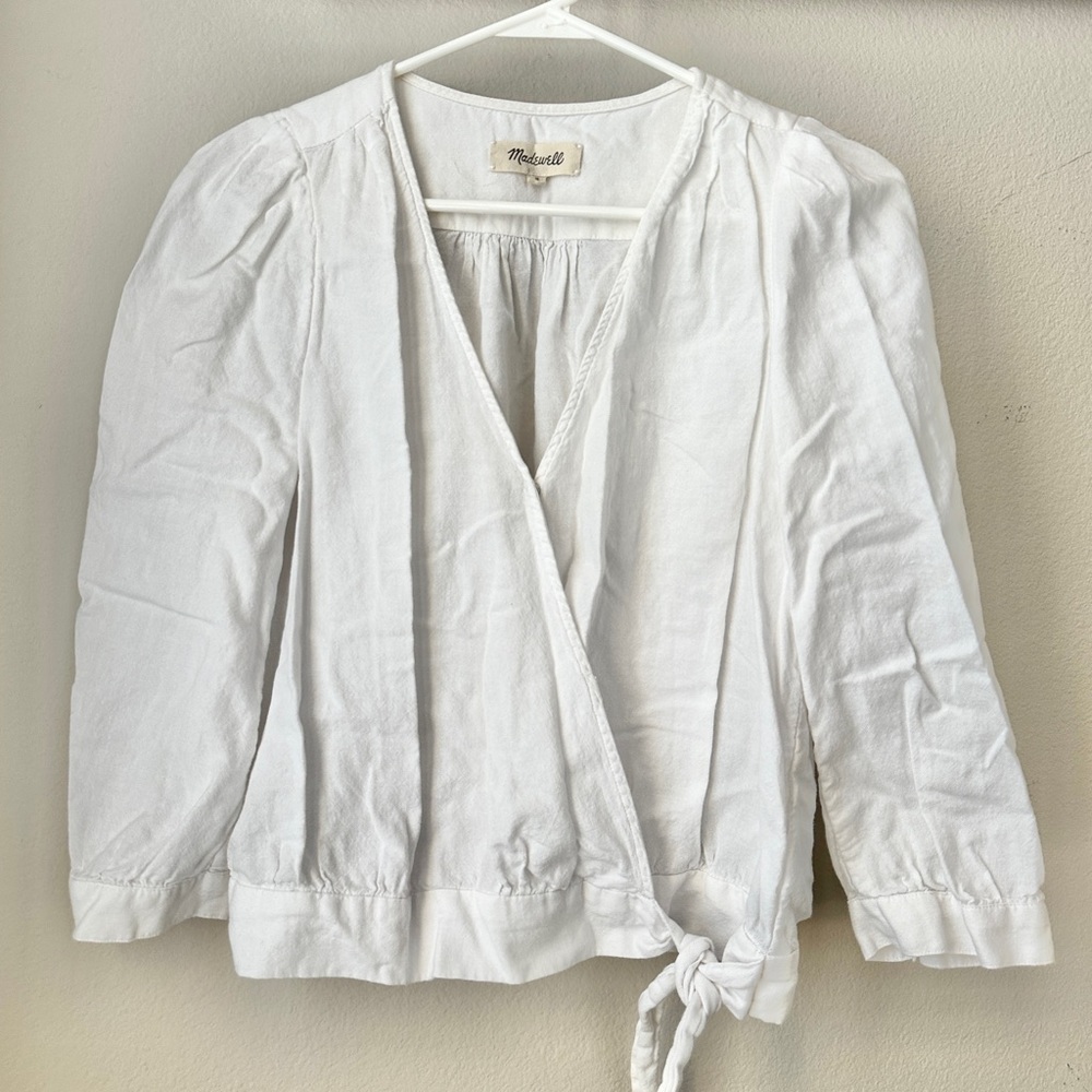 Madewell Wrap Tie Cotton Top